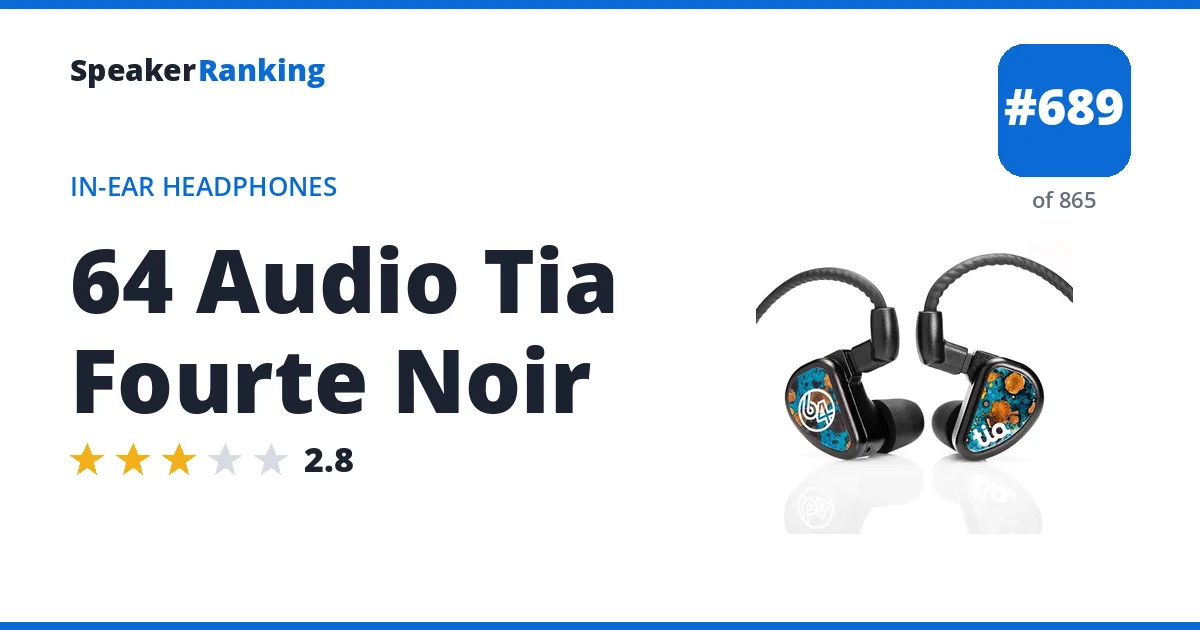 64 Audio Tia Fourte Noir - ranked #689 of 865 In-Ear Headphones · Editor's rating 2.8/5