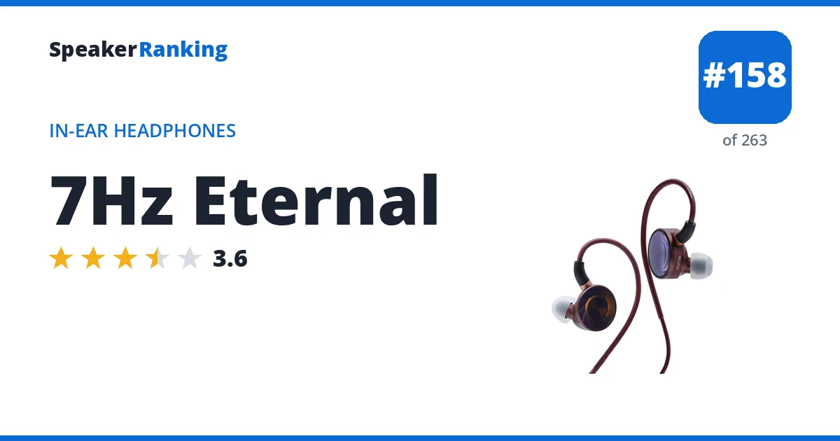 7Hz Eternal - ranked #133 of 238 In-Ear Headphones · Editor's rating 3.6/5