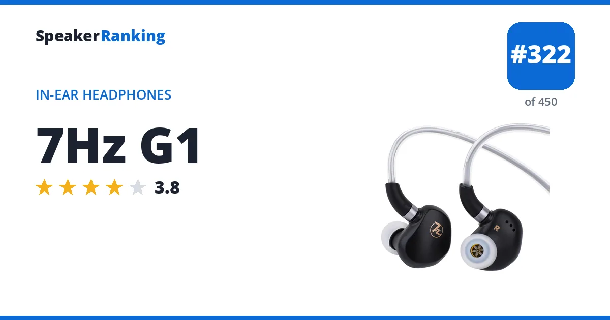 7Hz G1 - ranked #322 of 450 In-Ear Headphones · Editor's rating 3.8/5