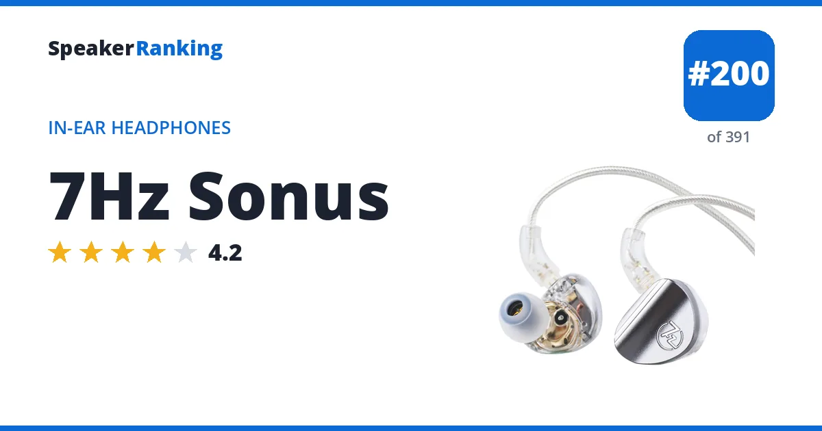 7Hz Sonus - ranked #200 of 361 In-Ear Headphones · Editor's rating 4.2/5