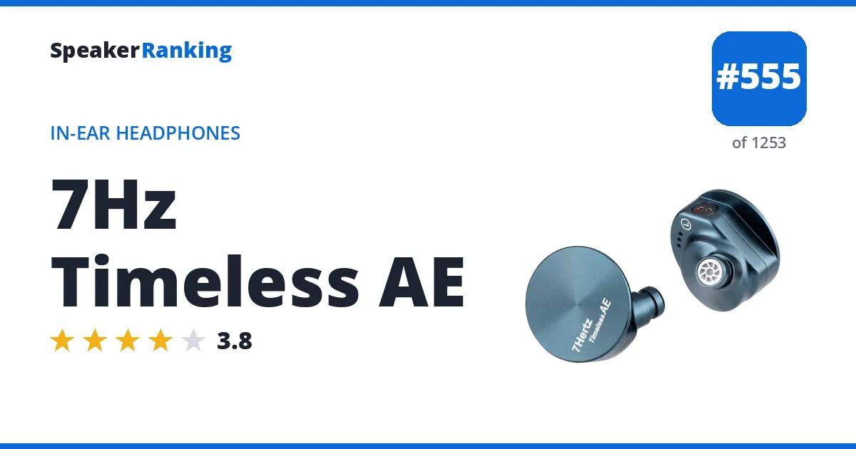 7Hz Timeless AE - ranked #555 of 1253 In-Ear Headphones · Editor's rating 3.8/5