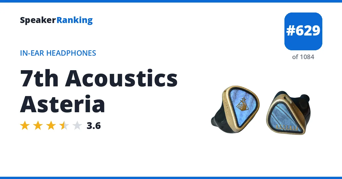 7th Acoustics Asteria - ranked #614 of 1061 In-Ear Headphones · Editor's rating 3.6/5