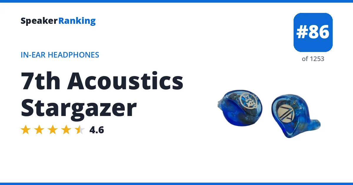 7th Acoustics Stargazer - ranked #86 of 1253 In-Ear Headphones · Editor's rating 4.6/5