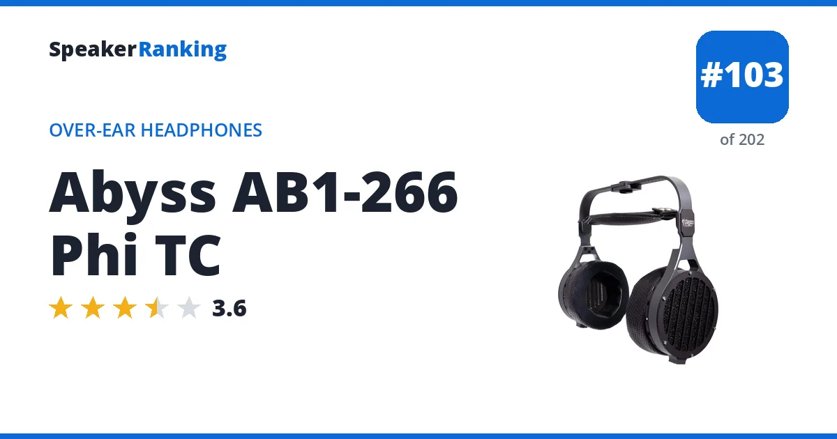 Abyss AB1-266 Phi TC - ranked #102 of 201 Over-Ear Headphones · Editor's rating 3.6/5