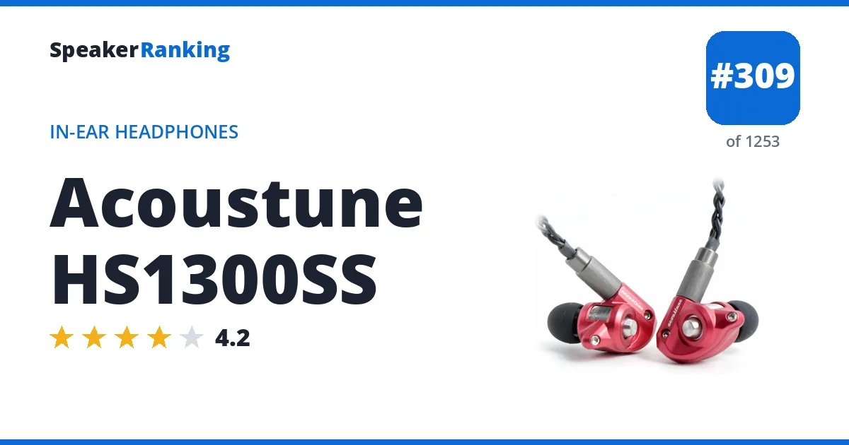 Acoustune HS1300SS - ranked #309 of 1253 In-Ear Headphones · Editor's rating 4.2/5