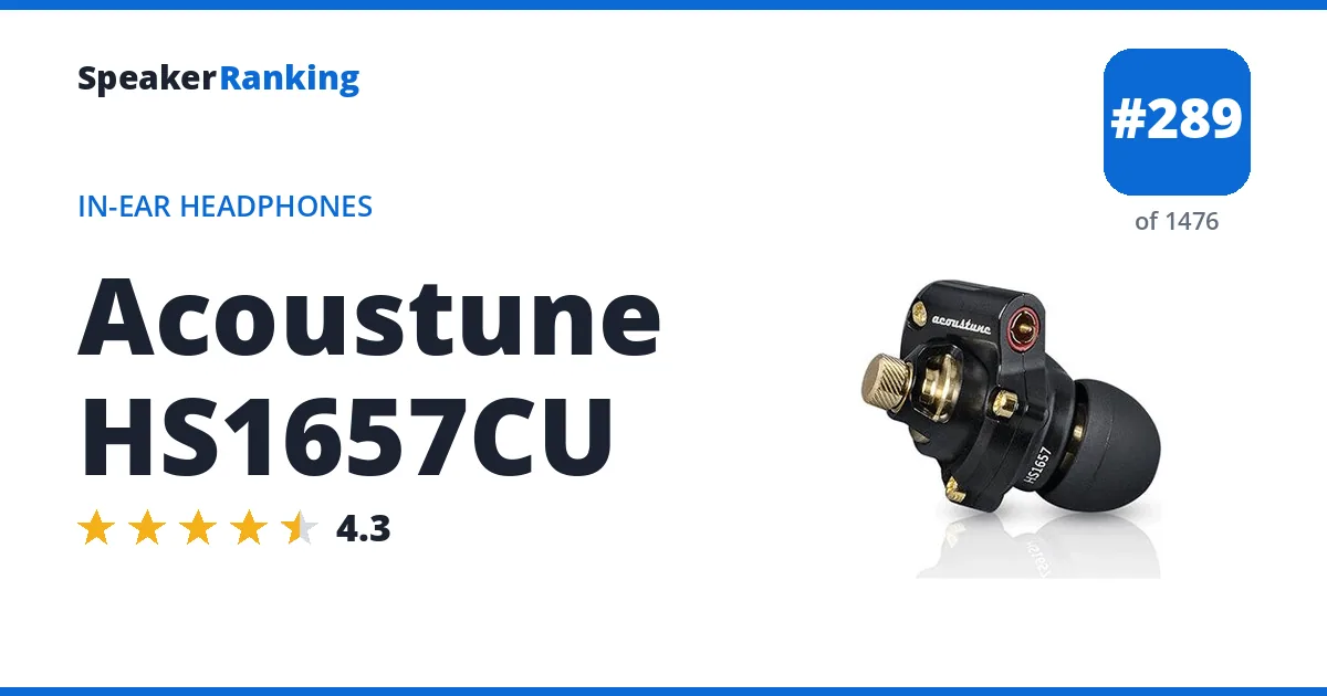 Acoustune HS1657CU - ranked #289 of 1476 In-Ear Headphones · Editor's rating 4.3/5