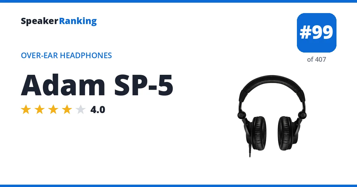 Adam SP-5 - ranked #99 of 382 Over-Ear Headphones · Editor's rating 4/5