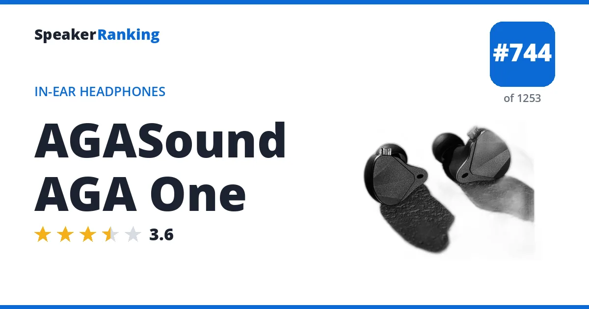 AGASound AGA One - ranked #744 of 1253 In-Ear Headphones · Editor's rating 3.6/5