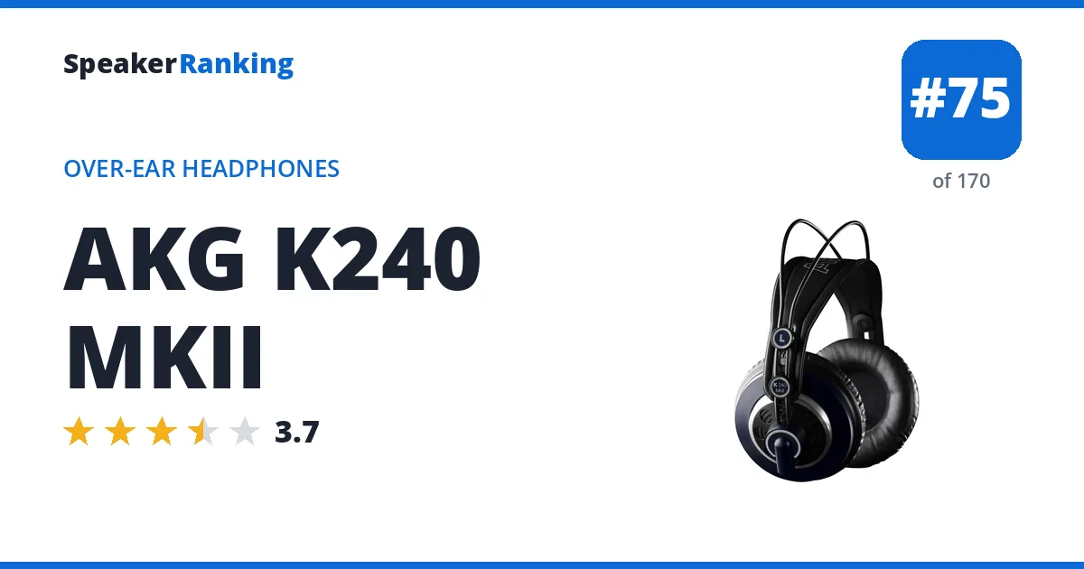 AKG K240 MKII - ranked #75 of 165 Over-Ear Headphones · Editor's rating 3.7/5