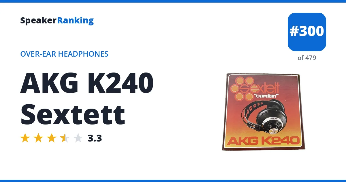 AKG K240 Sextett - ranked #300 of 479 Over-Ear Headphones · Editor's rating 3.3/5