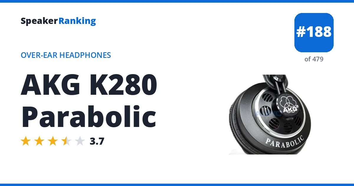 AKG K280 Parabolic - ranked #188 of 479 Over-Ear Headphones · Editor's rating 3.7/5