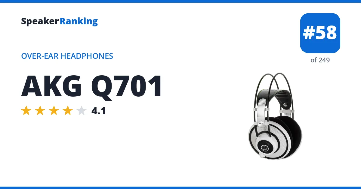 AKG Q701 - ranked #58 of 249 Over-Ear Headphones · Editor's rating 4.1/5