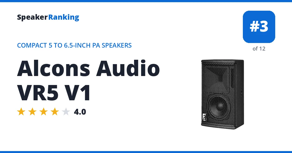 Alcons Audio VR5 V1 ranking card