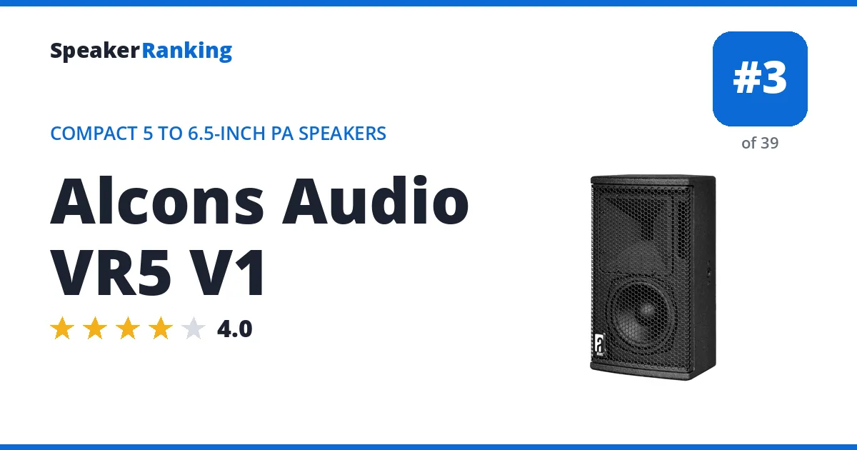 Alcons Audio VR5 V1 ranking card