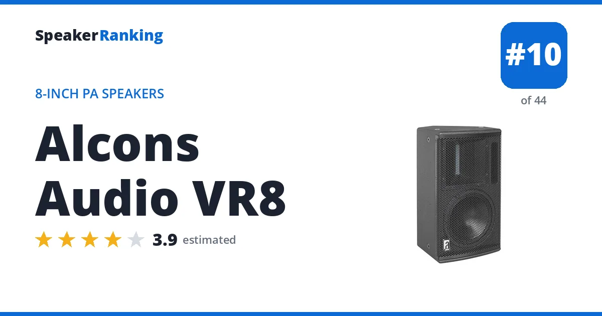 Alcons Audio VR8 ranking card