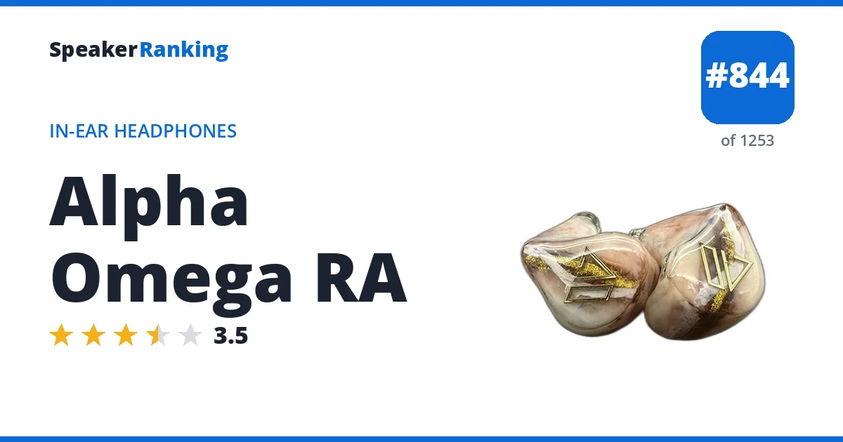 Alpha Omega RA - ranked #844 of 1253 In-Ear Headphones · Editor's rating 3.5/5