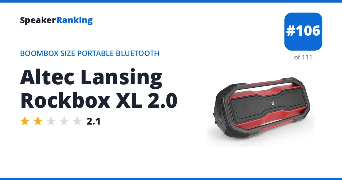 Altec Lansing Rockbox XL 2.0 ranking card