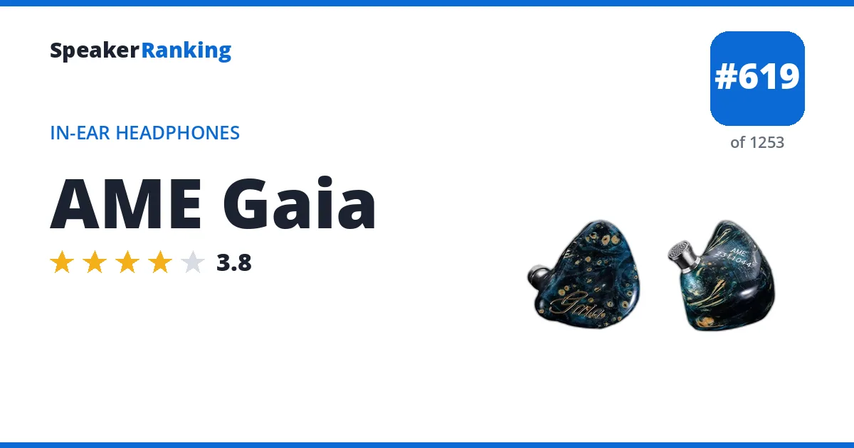 AME Gaia - ranked #619 of 1253 In-Ear Headphones · Editor's rating 3.8/5