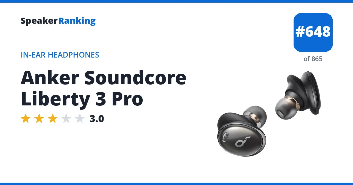 Anker Soundcore Liberty 3 Pro - ranked #648 of 865 In-Ear Headphones · Editor's rating 3/5