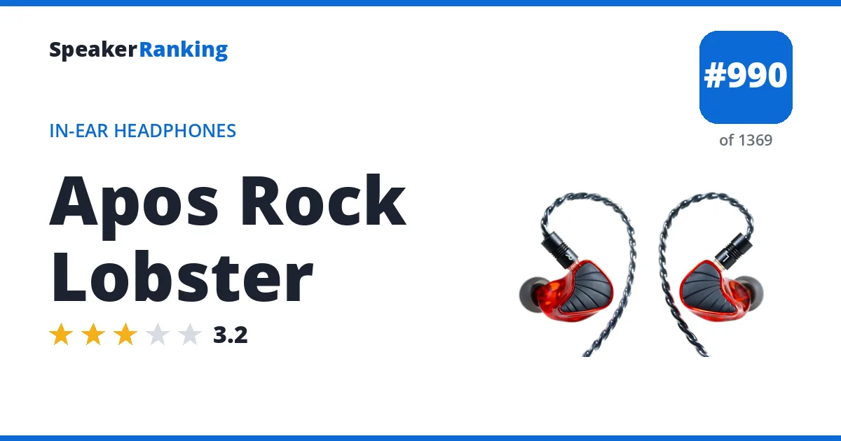 Apos Rock Lobster - ranked #990 of 1369 In-Ear Headphones · Editor's rating 3.2/5