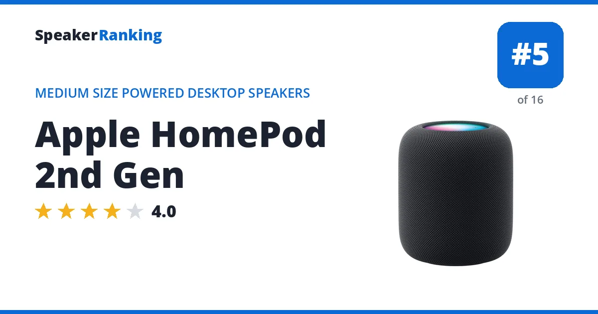 Apple HomePod 2nd Gen ranking card