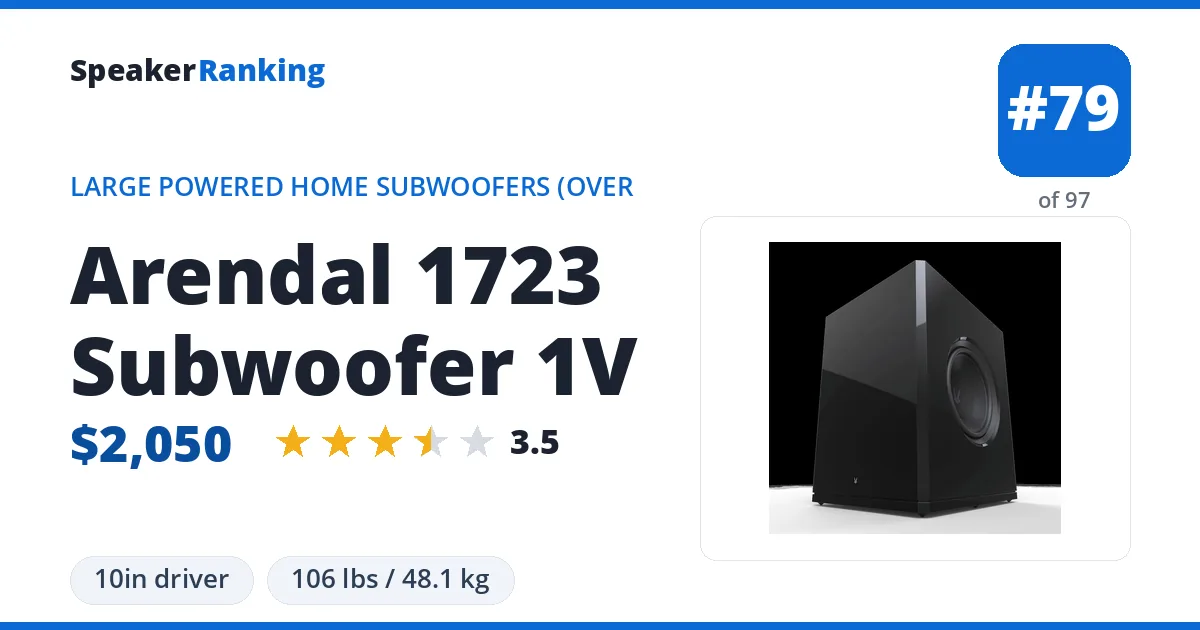 Arendal 1723 Subwoofer 1V ranking card
