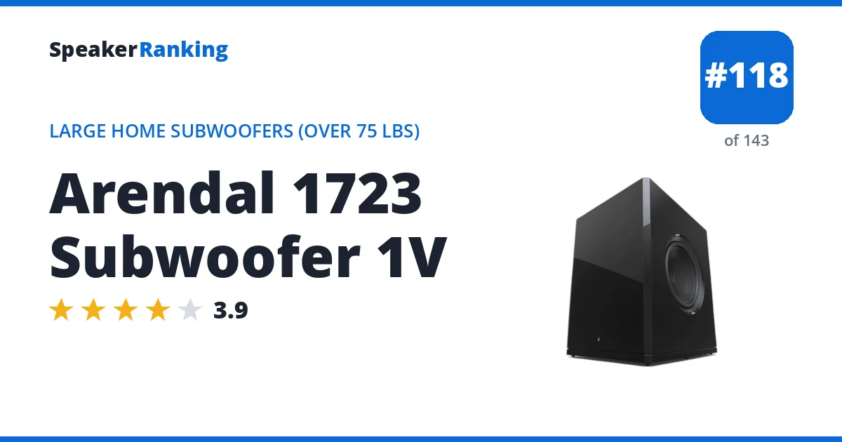 Arendal 1723 Subwoofer 1V ranking card