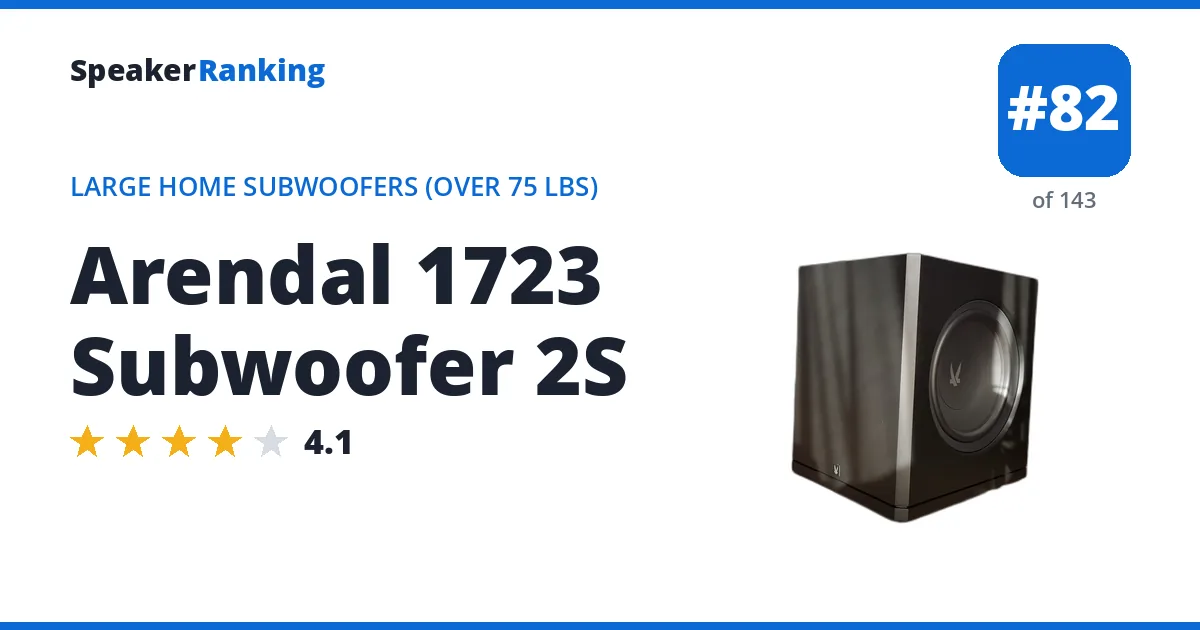 Arendal 1723 Subwoofer 2S ranking card