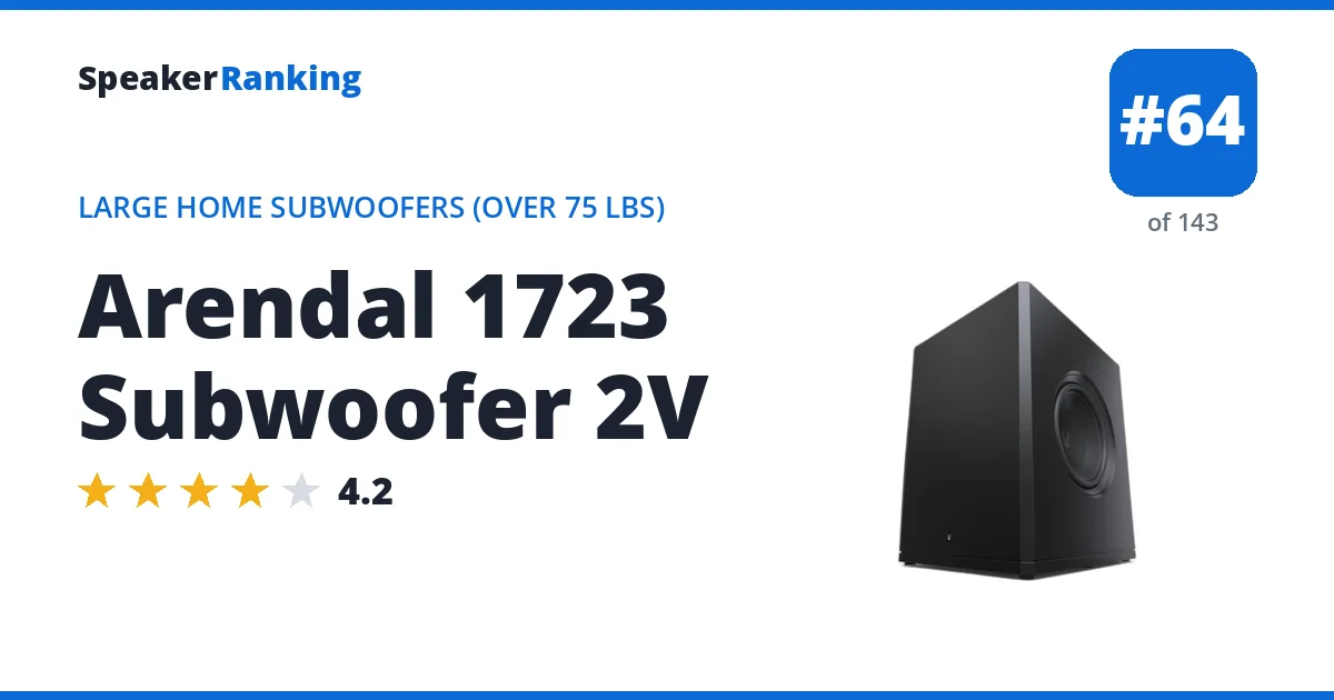 Arendal 1723 Subwoofer 2V ranking card