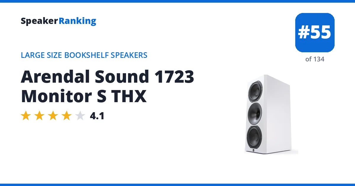 Arendal Sound 1723 Monitor S THX - ranked #55 of 134 Large Size Bookshelf Speakers · Editor's rating 4.1/5