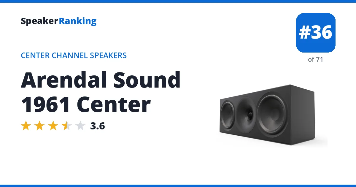 Arendal Sound 1961 Center - ranked #36 of 71 Center Channel Speakers · Editor's rating 3.6/5