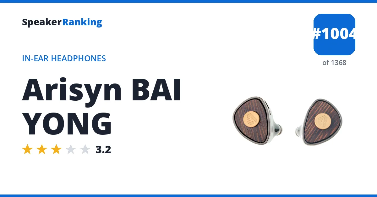 Arisyn BAI YONG - ranked #1005 of 1369 In-Ear Headphones · Editor's rating 3.2/5