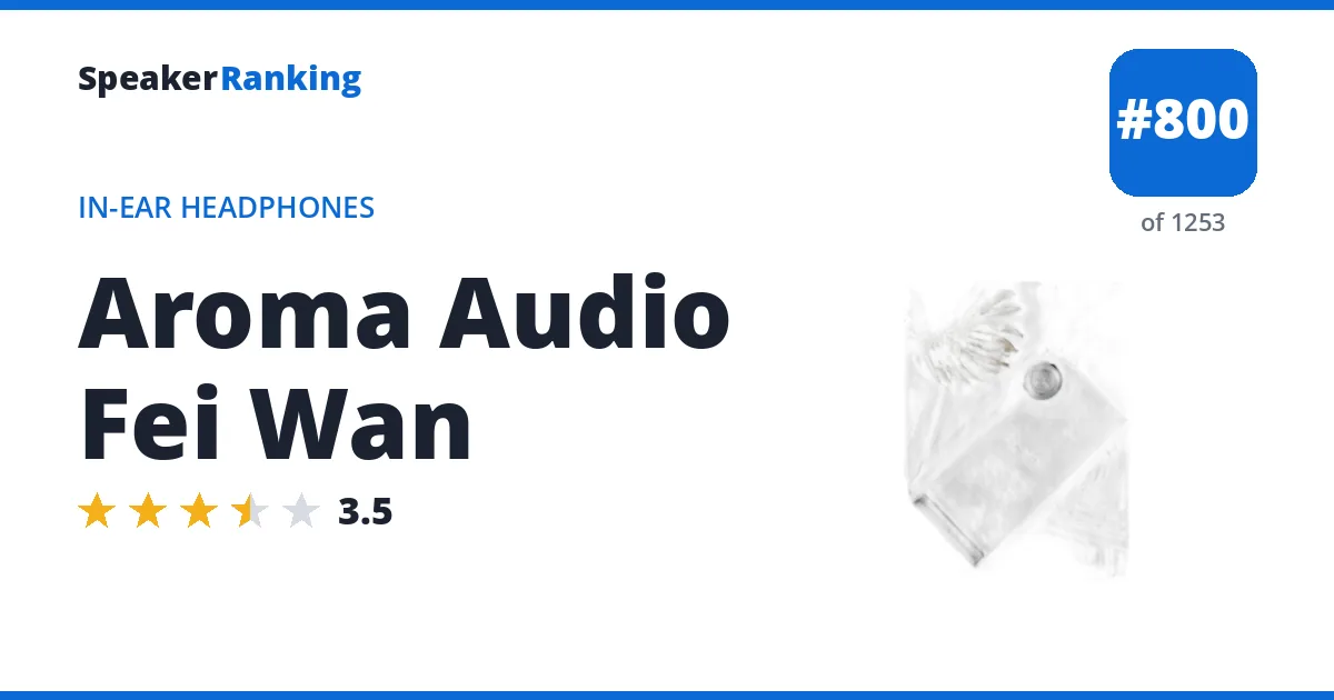Aroma Audio Fei Wan - ranked #800 of 1253 In-Ear Headphones · Editor's rating 3.5/5