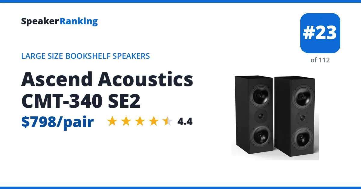 Ascend Acoustics CMT-340 SE2 - ranked #23 of 112 Large Size Bookshelf Speakers · Editor's rating 4.4/5