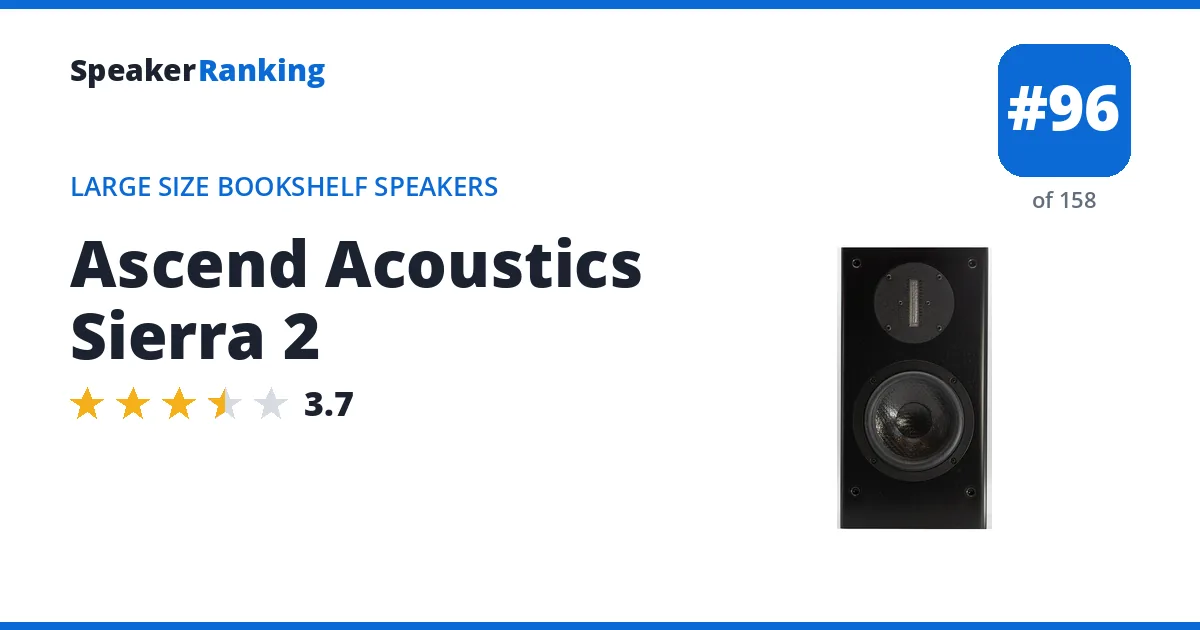 Ascend Acoustics Sierra 2 - ranked #96 of 158 Large Size Bookshelf Speakers · Editor's rating 3.7/5