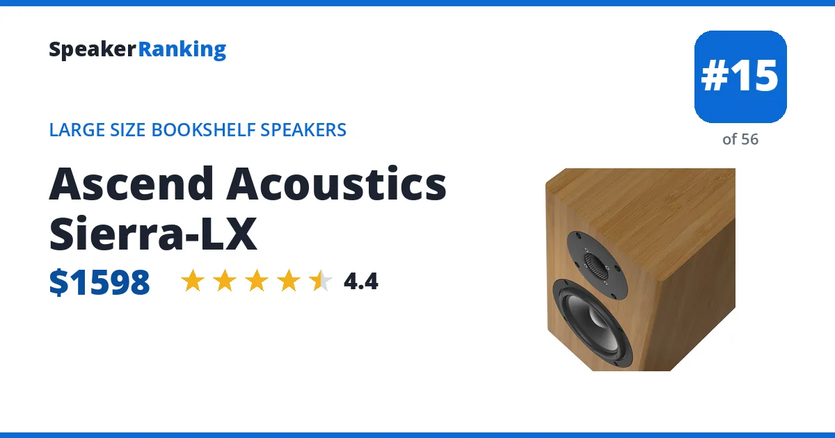 Ascend Acoustics Sierra-LX - ranked #15 of 56 Large Size Bookshelf Speakers · Editor's rating 4.4/5
