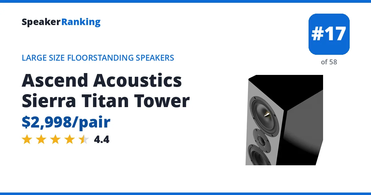 Ascend Acoustics Sierra Titan Tower - ranked #17 of 58 Large Size Floorstanding Speakers · Editor's rating 4.4/5