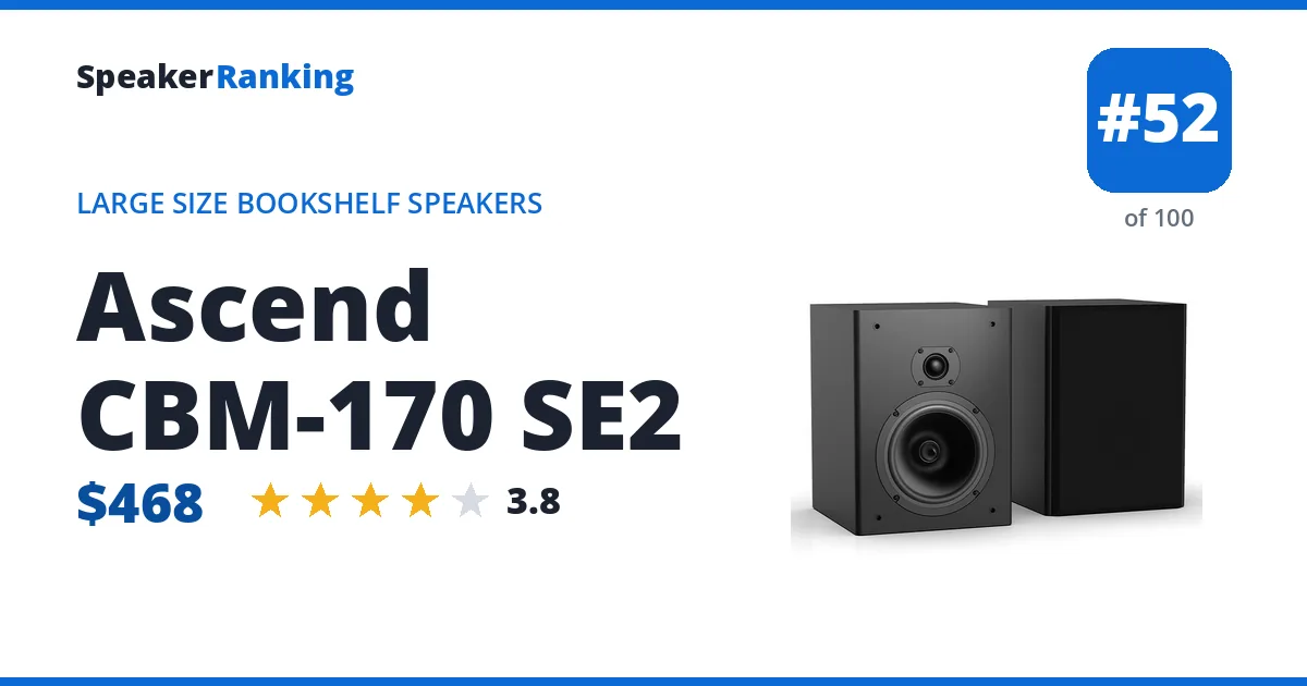 Ascend CBM-170 SE2 - ranked #52 of 100 Large Size Bookshelf Speakers · Editor's rating 3.8/5