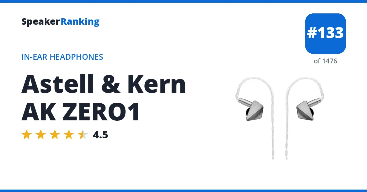 Astell & Kern AK ZERO1 - ranked #133 of 1476 In-Ear Headphones · Editor's rating 4.5/5