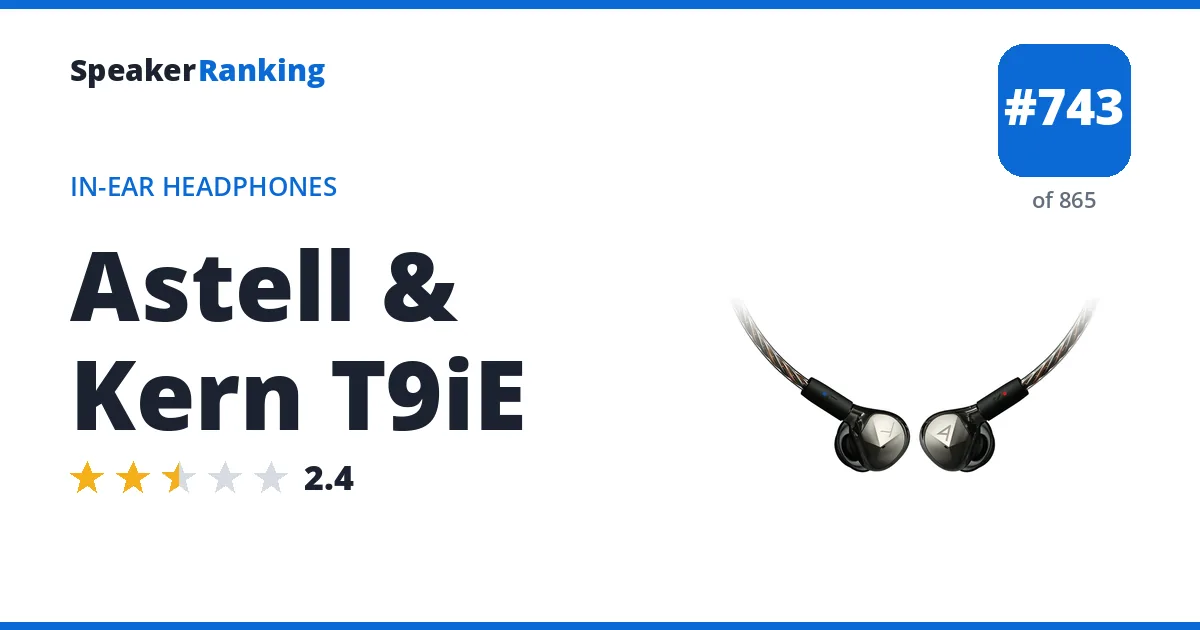 Astell & Kern T9iE - ranked #743 of 865 In-Ear Headphones · Editor's rating 2.4/5