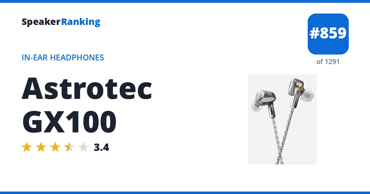 Astrotec GX100 - ranked #859 of 1291 In-Ear Headphones · Editor's rating 3.4/5
