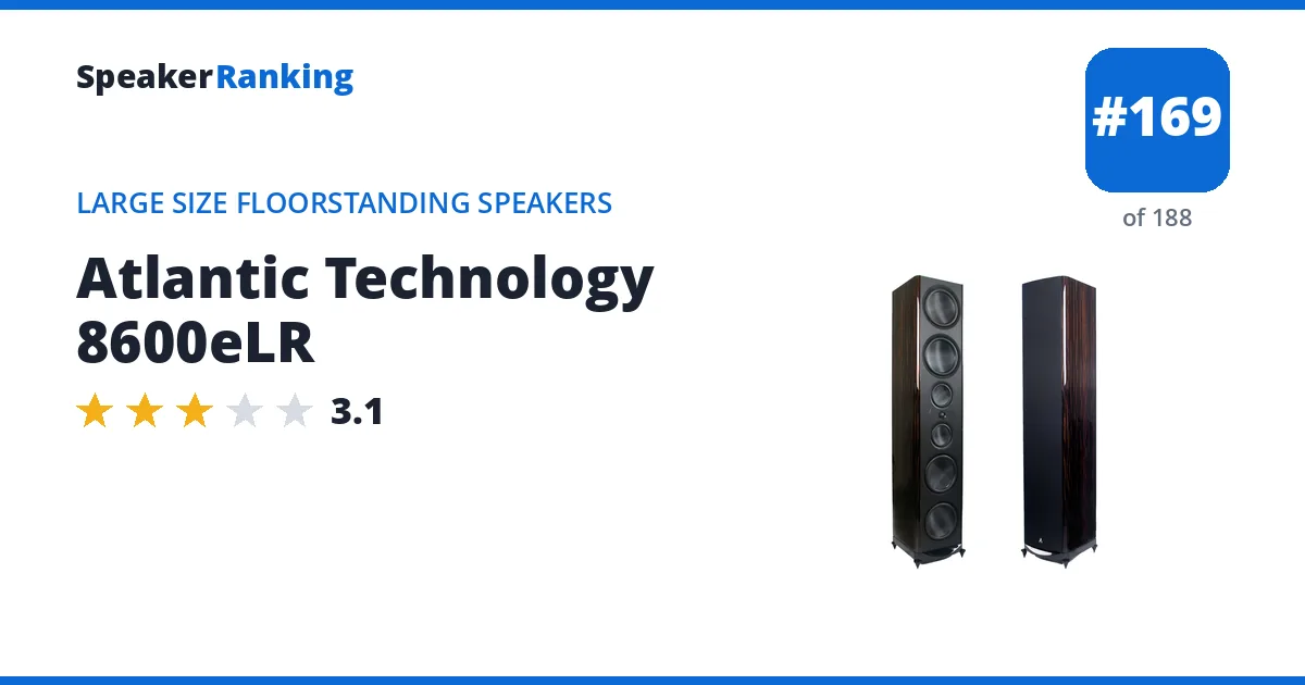 Atlantic Technology 8600eLR - ranked #169 of 188 Large Size Floorstanding Speakers · Editor's rating 3.1/5