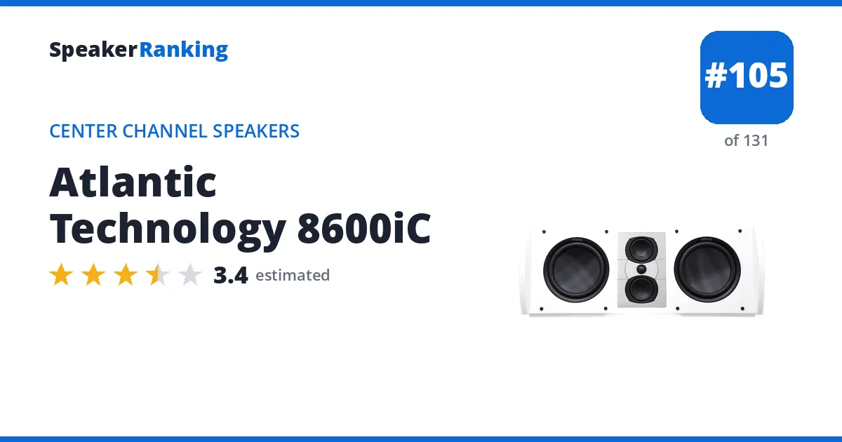 Atlantic Technology 8600iC - ranked #105 of 131 Center Channel Speakers · Editor's rating 3.4/5