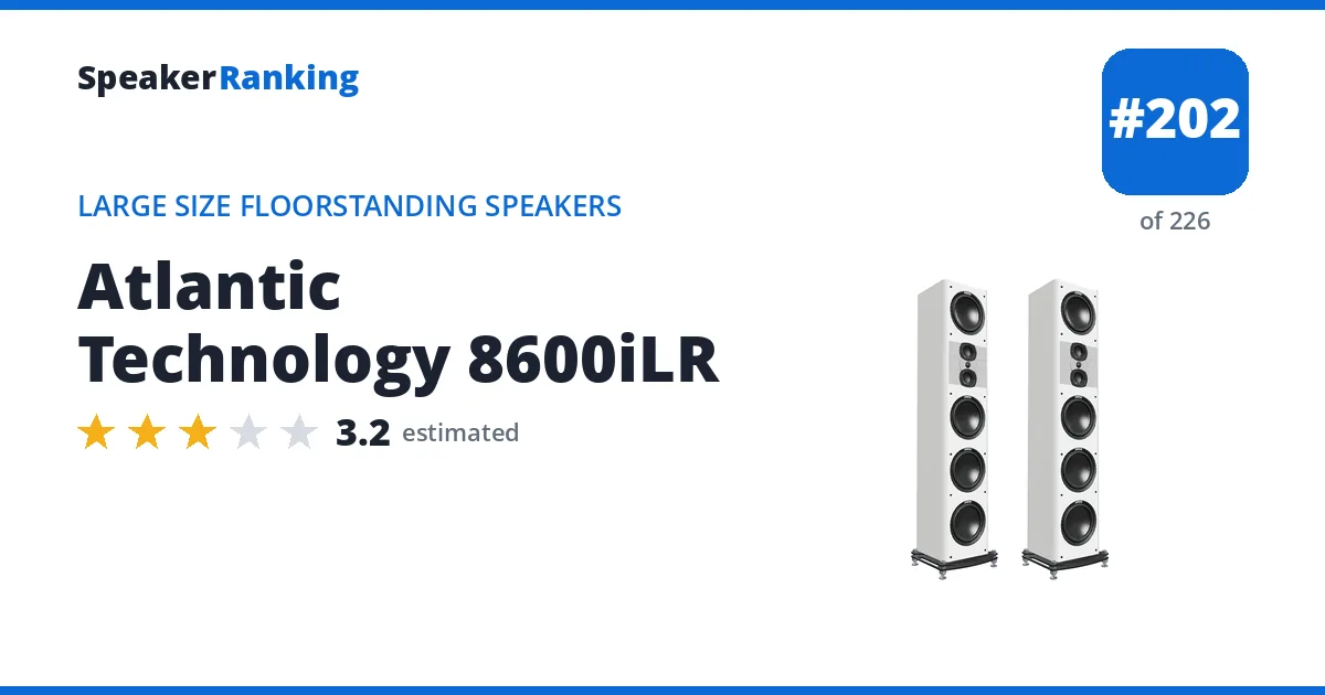 Atlantic Technology 8600iLR - ranked #202 of 226 Large Size Floorstanding Speakers · Editor's rating 3.2/5