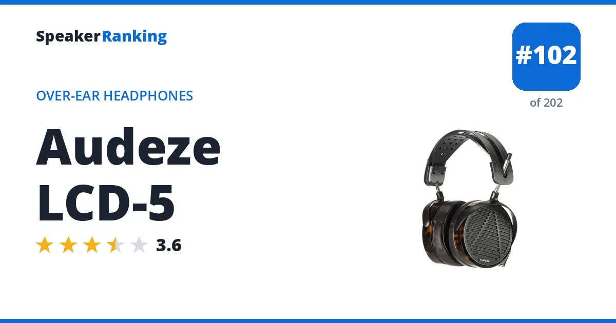 Audeze LCD-5 - ranked #101 of 201 Over-Ear Headphones · Editor's rating 3.6/5