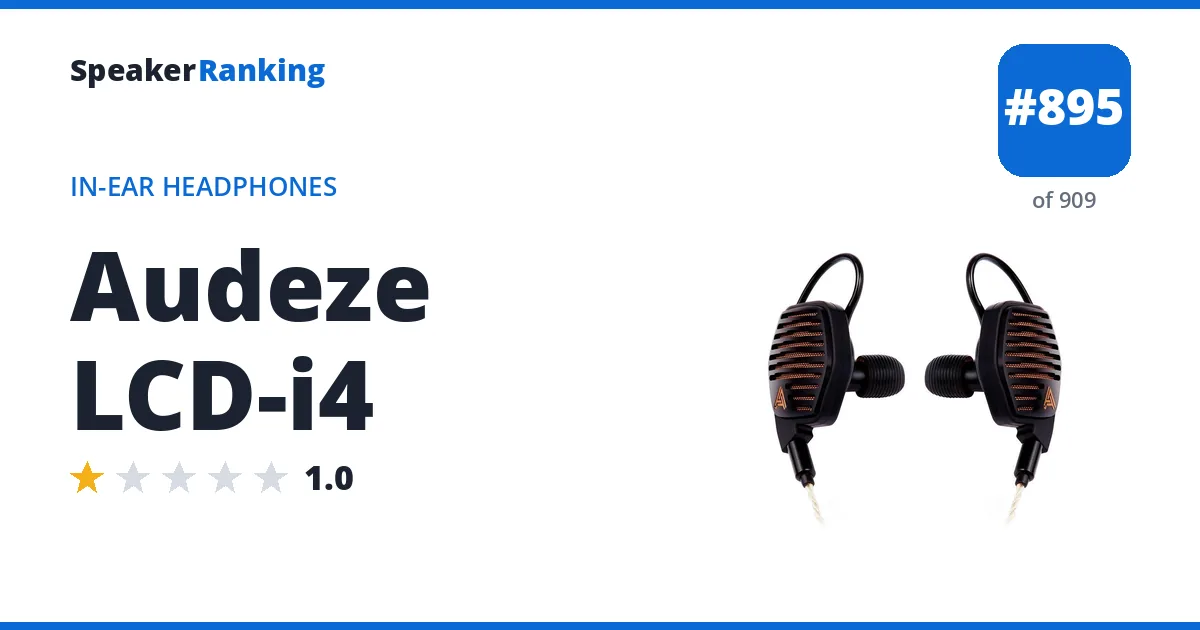 Audeze LCD-i4 - ranked #895 of 909 In-Ear Headphones · Editor's rating 1/5