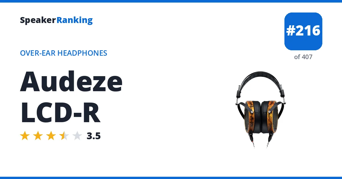 Audeze LCD-R - ranked #216 of 382 Over-Ear Headphones · Editor's rating 3.5/5