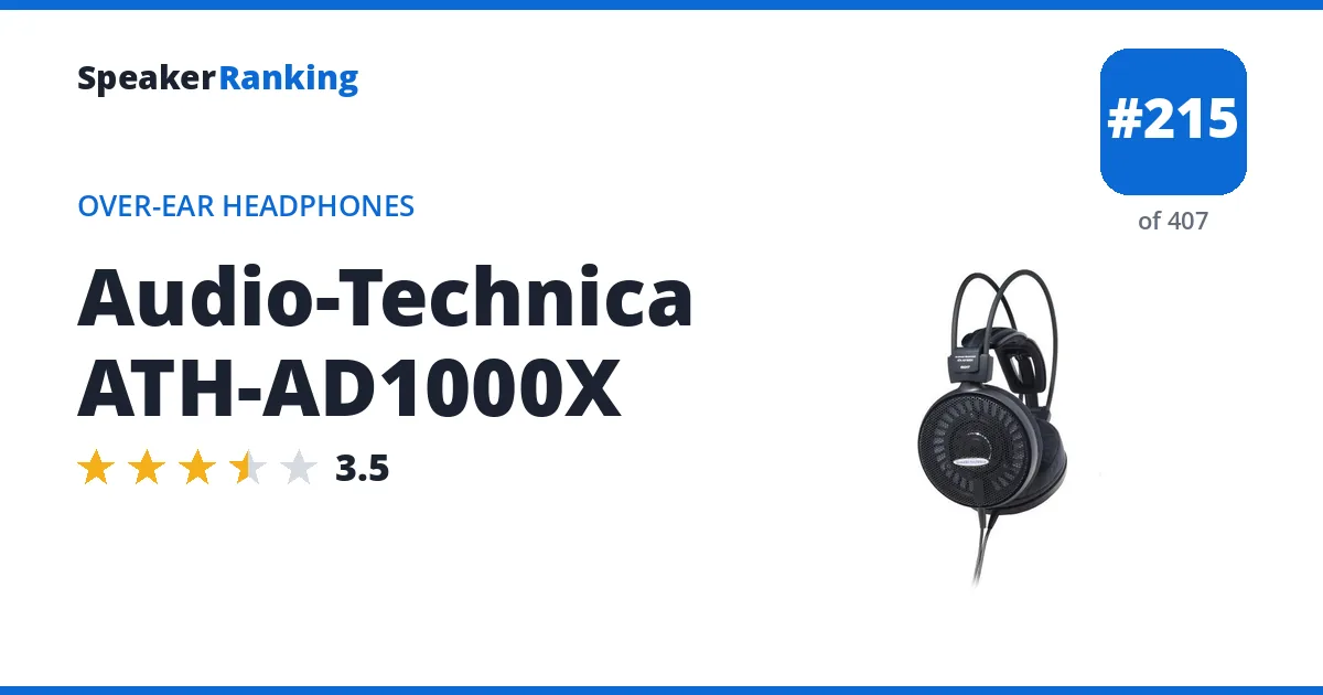 Audio-Technica ATH-AD1000X - ranked #215 of 382 Over-Ear Headphones · Editor's rating 3.5/5