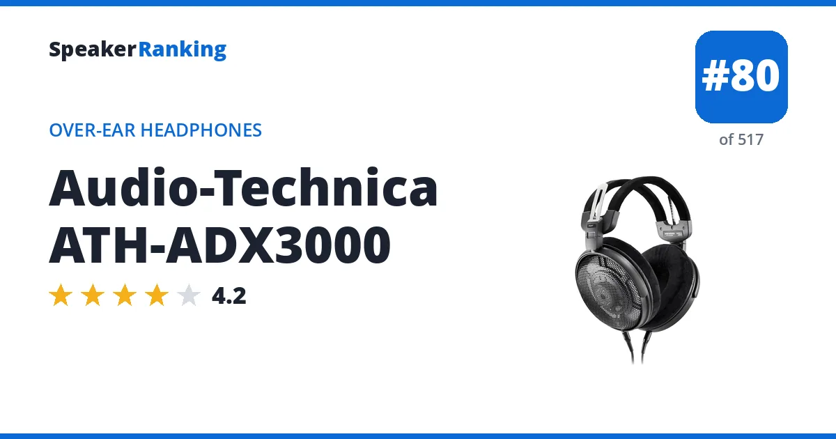 Audio-Technica ATH-ADX3000 - ranked #80 of 517 Over-Ear Headphones · Editor's rating 4.2/5