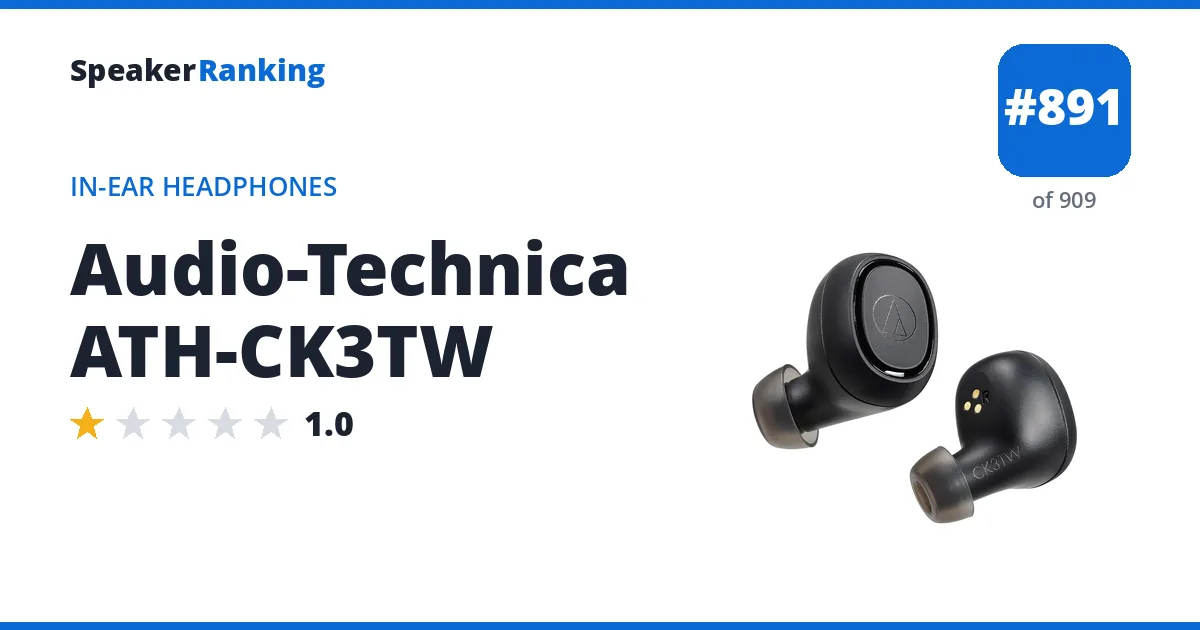 Audio-Technica ATH-CK3TW - ranked #891 of 909 In-Ear Headphones · Editor's rating 1/5